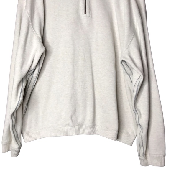 Tommy Bahama Cream Grey Reversible 1/4 Zip Sweater Pullover Long Sleeve Men’s XL - Picture 5 of 16